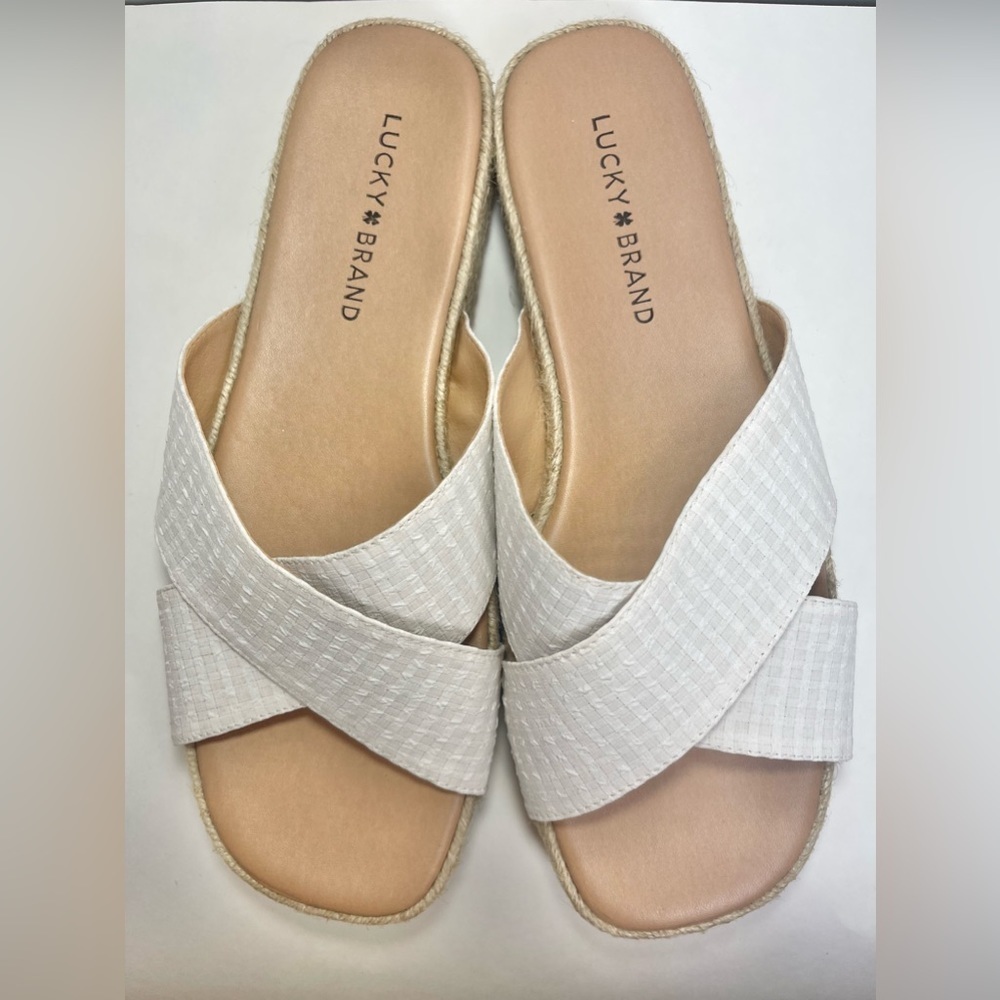 NWT Lucky Brand Women's Gayte Espadrille Platform Slides Women's Shoes Size 8.5‎
